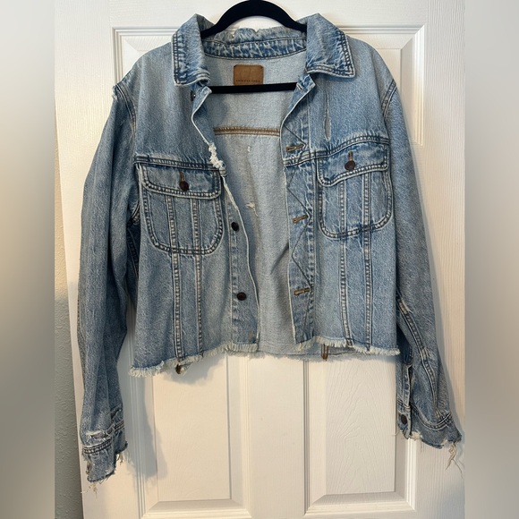 American Eagle Outfitters Jackets & Blazers - American Eagle Outfitters Light Blue Distressed Denim Jacket
